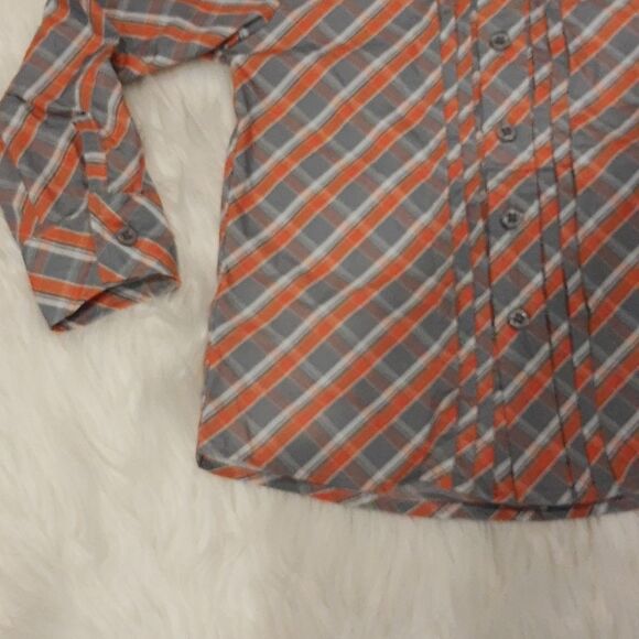 EVIE'S Closet Orange and Gray Button Down Size 3T Boutique Top - Picture 3 of 7